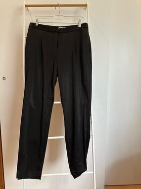 Alexander Wang Black Satin-Look Straight Leg Trousers